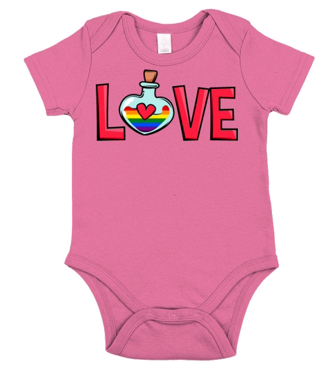 Love Rainbow Potion LGBT Gay Pride Month Short Sleeve Baby One-Piece