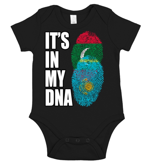 Maldivian And Kazakhstani Mix Heritage DNA Flag Short Sleeve Baby One-Piece