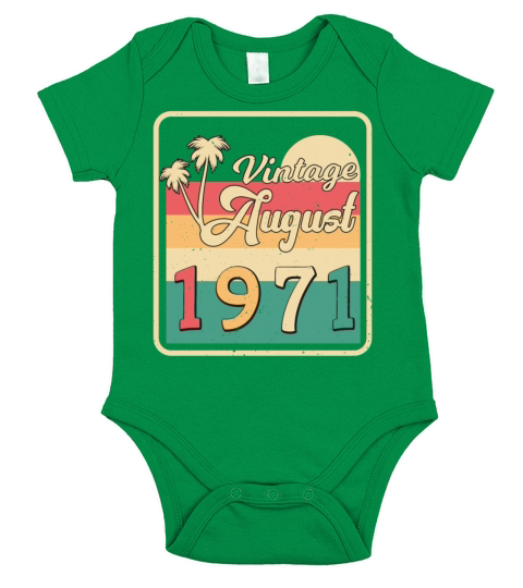 Month Of Birth In August 1971 Short Sleeve Baby One-Piece