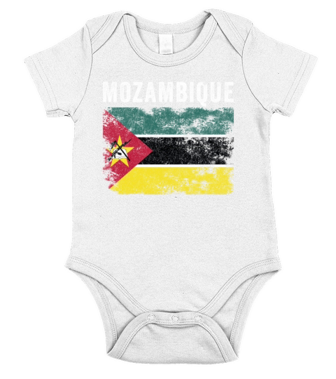 Mozambique Flag Vintage Mozambican Flag Short Sleeve Baby One-Piece