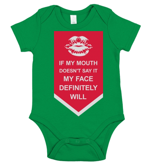my face definitely will Short Sleeve Baby One-Piece