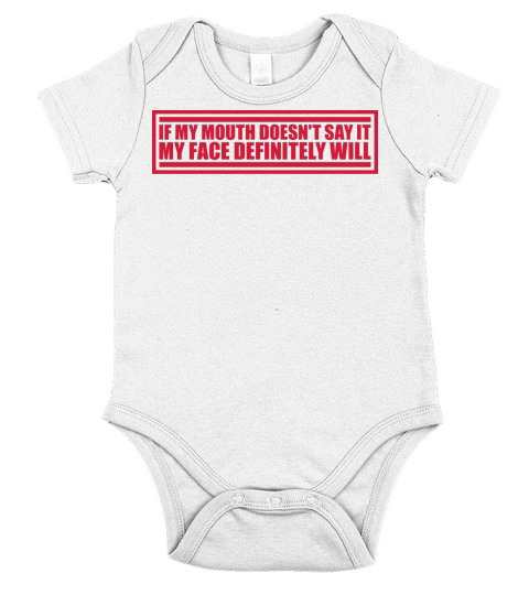 my face definitely will Short Sleeve Baby One-Piece