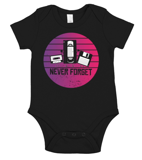 Never forget 80s 90s Short Sleeve Baby One-Piece