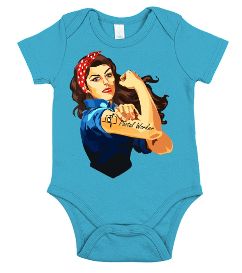 Postal Worker Frontline Workers Nurse Strong Rosie Riveter Short Sleeve Baby One-Piece