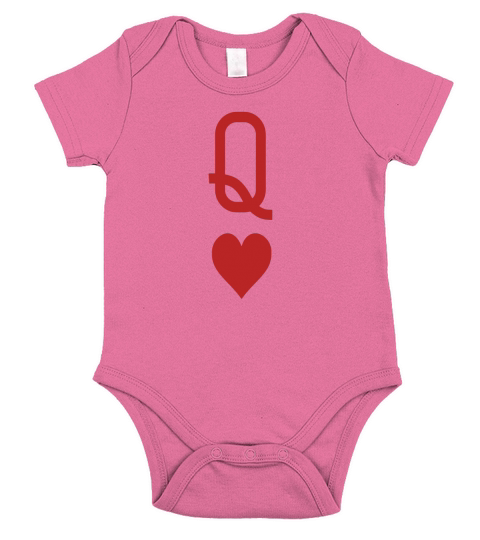 Queen of Hearts Vintage Engraving Card T-Shirt Short Sleeve Baby One-Piece