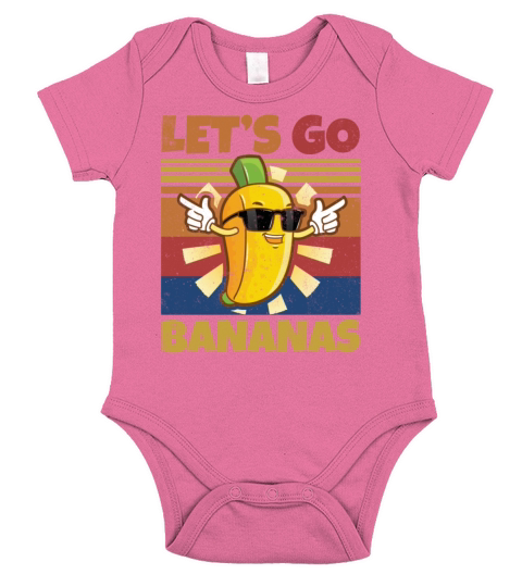Retro Lets Bananas Funny Banana Short Sleeve Baby One-Piece
