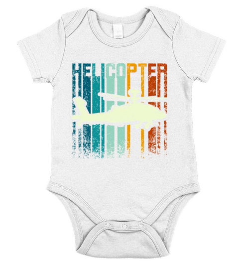 Retro Vintage Helicopter Short Sleeve Baby One-Piece
