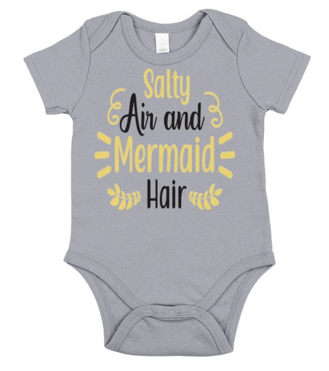 Salty Air Mermaid Hair Funny Summer QUOTE Short Sleeve Baby One-Piece