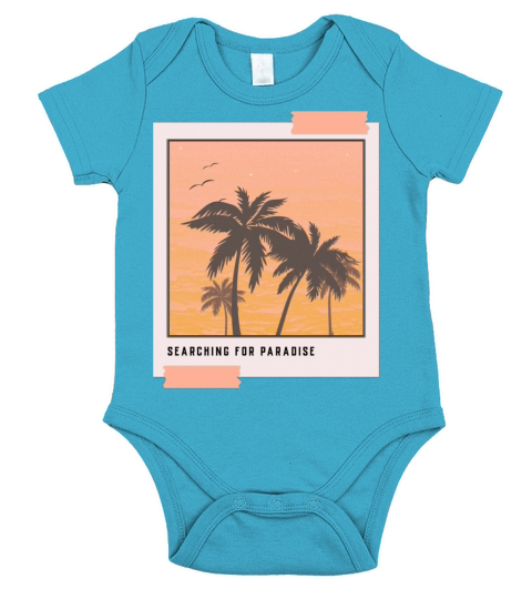 Searching for Paradise - Polaroid Picture Short Sleeve Baby One-Piece