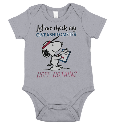 Snoopy let me check my giveashitometer nope nothing Short Sleeve Baby One-Piece