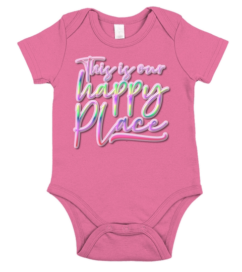 This is Our Happy Place Colorful Text Short Sleeve Baby One-Piece