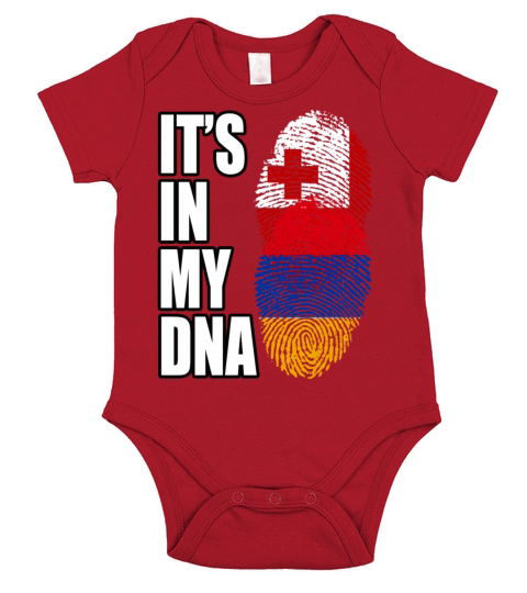 Tongan And Armenian Mix Heritage DNA Flag Short Sleeve Baby One-Piece