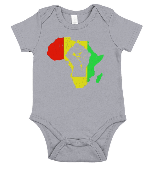 Vintage Black Power African Continent Short Sleeve Baby One-Piece