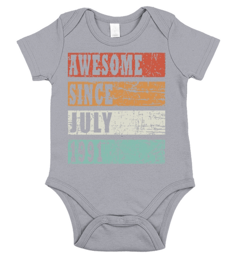 Vintage gift idea born July 1991 Short Sleeve Baby One-Piece