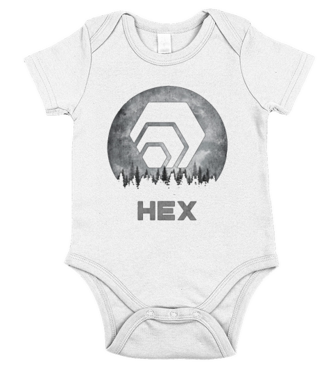 Vintage HEX Coin To The Moon Crypto HODL Short Sleeve Baby One-Piece