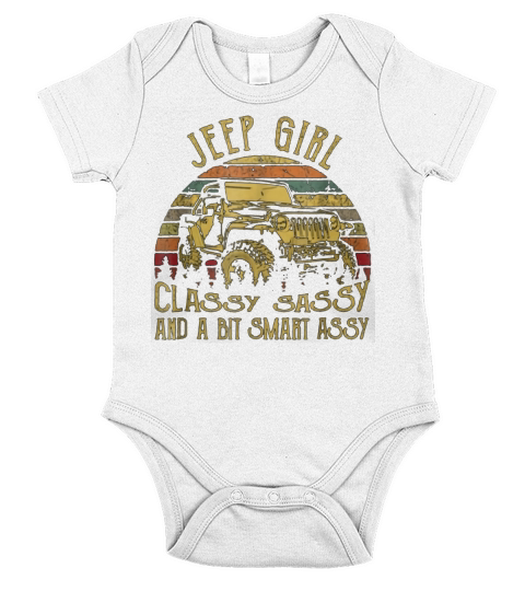 Vintage Jeep Girl Classy Sassy And A Bit Smart Assy Short Sleeve Baby One-Piece