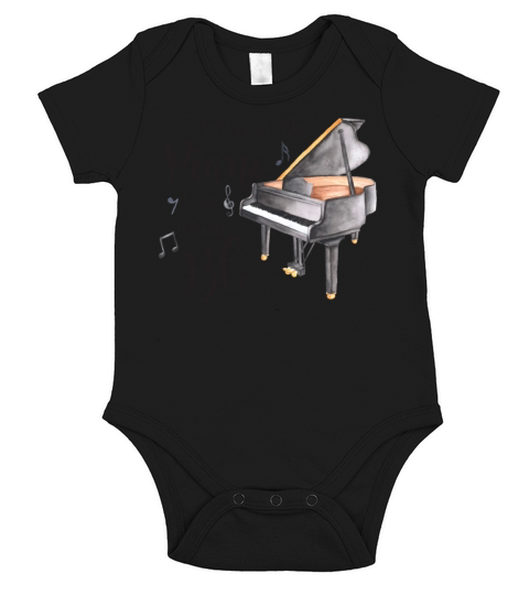 Without Piano Life Would Be Flat Funny Pianist Short Sleeve Baby One-Piece