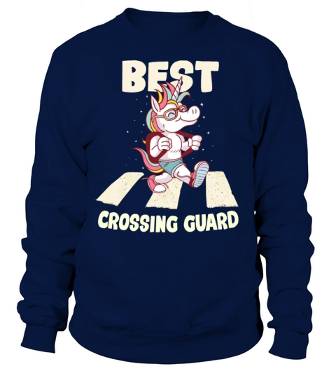 Crossing Guard Unicorn Cartoon Sweatshirt Unisex