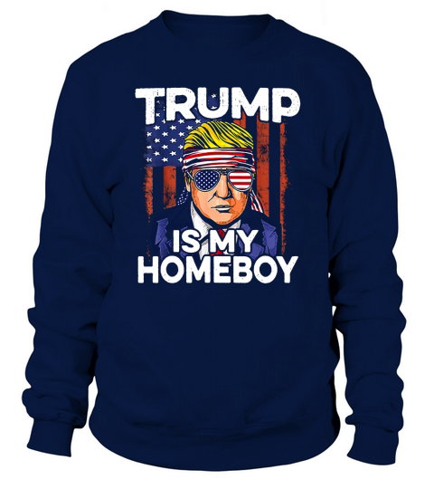 Donald Trump Is My Homeboy Glasses Headband Usa Flag 4th Of July t-shirt Sweatshirt Unisex