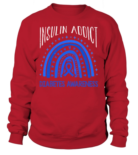 Insulin Rainbow Diabetes Awareness Blue November Sweatshirt Unisex