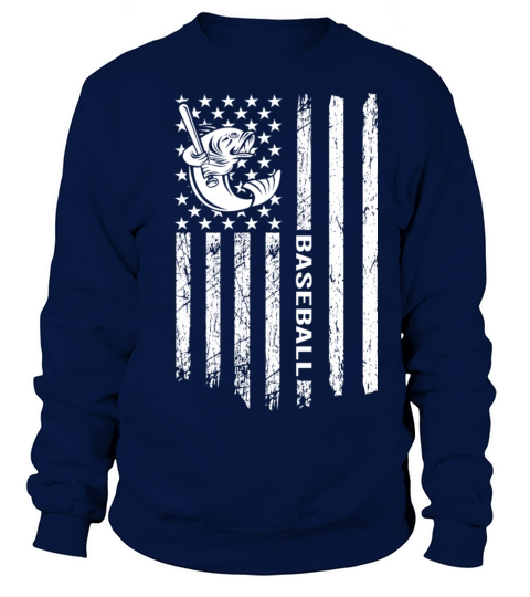 Largemouth Fishing Baseball American Flag Vintage Sweatshirt Unisex