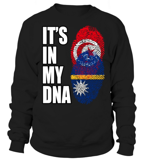 Tunisian And Nauruan Mix Heritage DNA Flag Sweatshirt Unisex