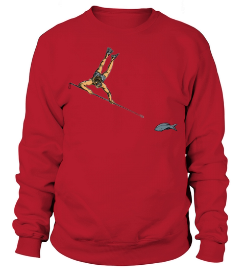 Vintage Spearfishing Diver with Polespear and Fish Sweatshirt Unisex