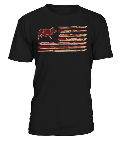 Bacon Flag Pig Vintage T-Shirt Unisex