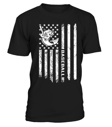 Largemouth Fishing Baseball American Flag Vintage T-Shirt Unisex