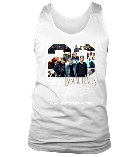 20 Years Of Rascal Flatts 1999 2019 Thank You For The Memories Signatures shirt Tank Top Unisex