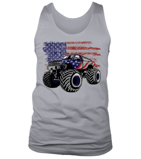 American Flag Monster Truck Lovers 4th Of July Tank Top Unisex