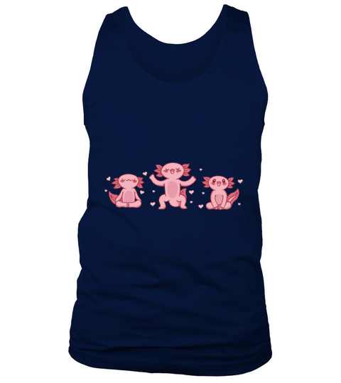 Axolotl Anime Cute Love Hearts Kawaii Animal Fish Tank Top Unisex