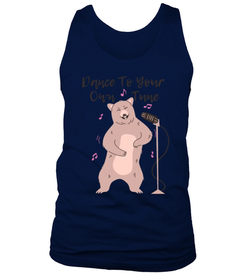 Bear Dancing To Its Own Tune Cartoon Tank Top Unisex
