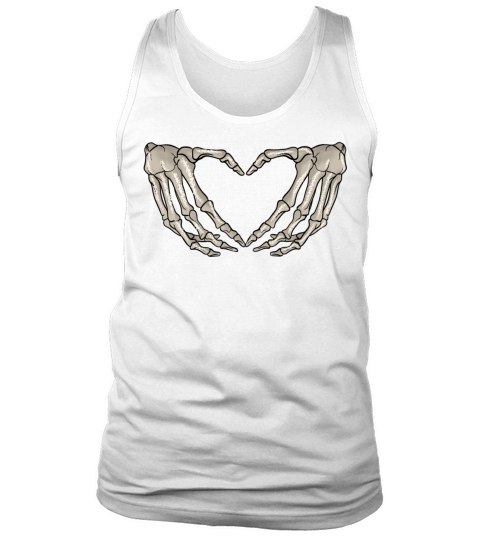 Funny Skeleton Hand Heart Sign Bones Funny Costume Tank Top Unisex