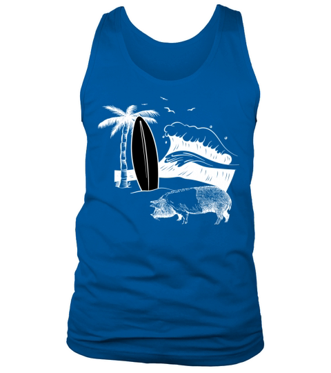 pigs surfing surfboard surfers beach Tank Top Unisex