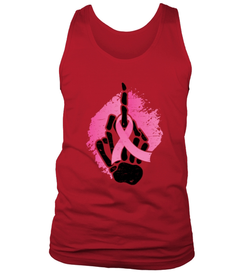 Pink Ribbon Skeleton Hand Breast Cancer Awareness Tank Top Unisex