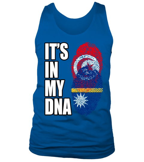 Tunisian And Nauruan Mix Heritage DNA Flag Tank Top Unisex