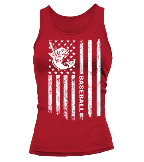 Largemouth Fishing Baseball American Flag Vintage Tank top Woman