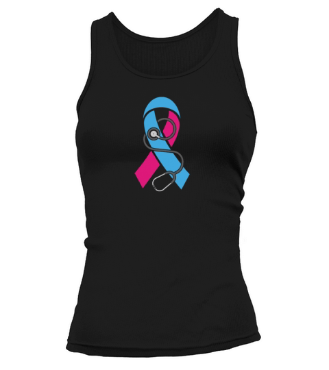 Stethoscope-Pregnancy Infant Loss Awareness Ribbon Tank top Woman