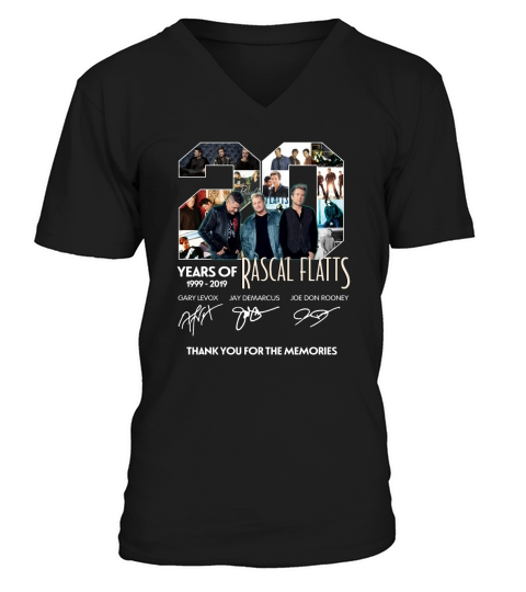 20 Years Of Rascal Flatts 1999 2019 Thank You For The Memories Signatures shirt V-Neck T-shirt