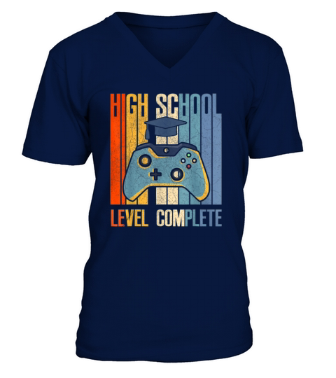 2019 High School Graduation Level Complete V-Neck T-shirt