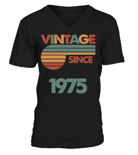 47th Vintage Birthday 1975 V-Neck T-shirt