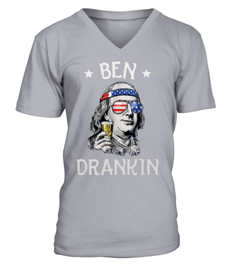 Ben Drankin Benjamin Franklin 4th July - Ladies Flowy Tank V-Neck T-shirt