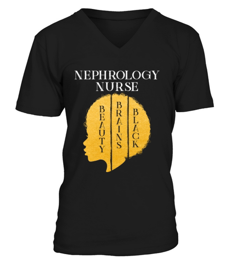 Black History Month Nephrology Nurse African V-Neck T-shirt