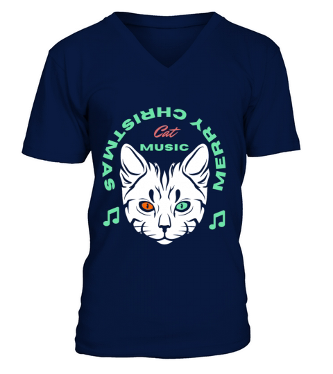 CAT MUSIC New Year 2023 animals T-shirt Classic V-Neck T-shirt