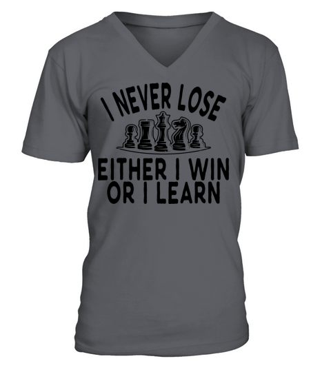 Chess - I never lose either I win or I learn b V-Neck T-shirt