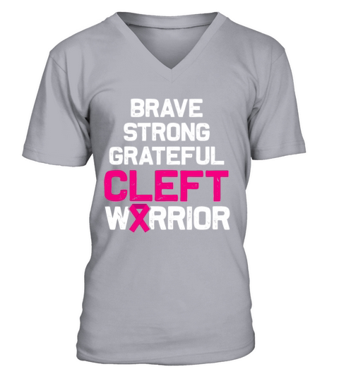 Cleft Palate Lip Proud Strong Awareness design V-Neck T-shirt