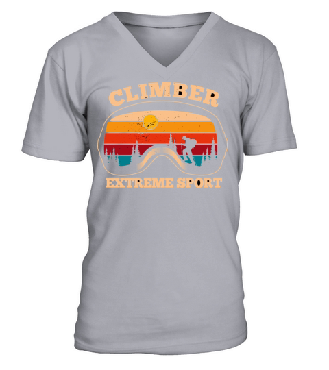 Climber Pine Extreme Sport Retro Style Vintage V-Neck T-shirt