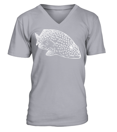 Elegant Vintage Spotted Grouper V-Neck T-shirt