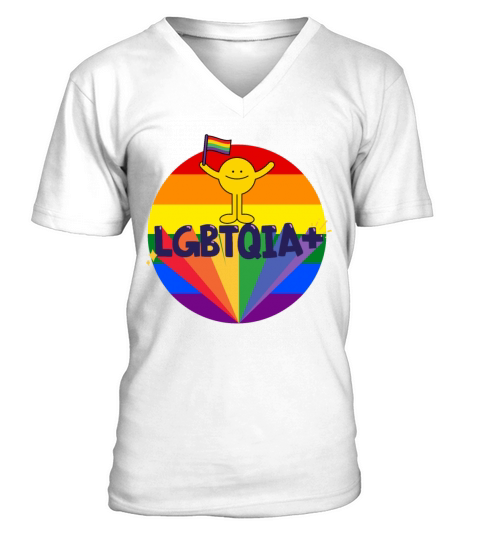 LGBTQIA flag color - Pride quote lgbt community V-Neck T-shirt